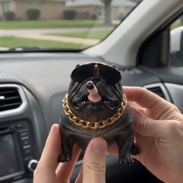 Sunglasses Dog Car Dashboard Ornament