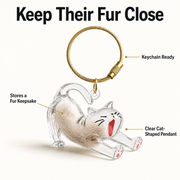 Pet Hair Memorial Keychain