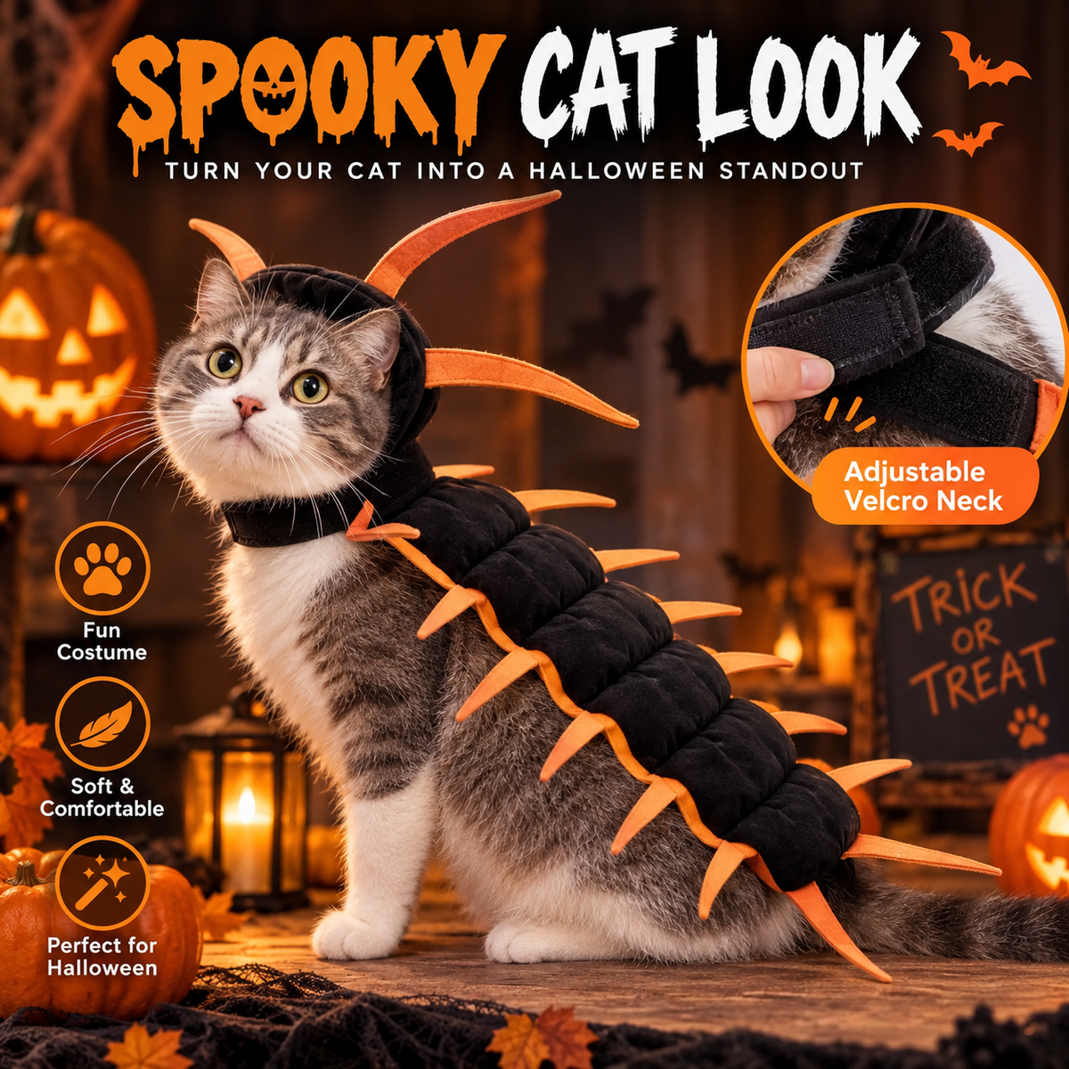 Halloween Insect-Themed Cat Neck Accessory